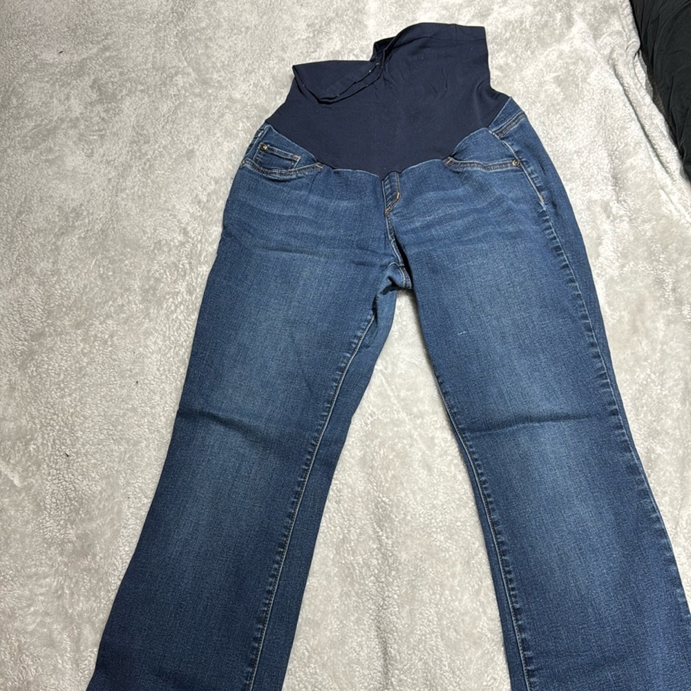 Maternity bootcut jeans with belly band